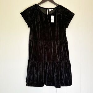 NWT GAP Velvet Black Tier Dress XL 12